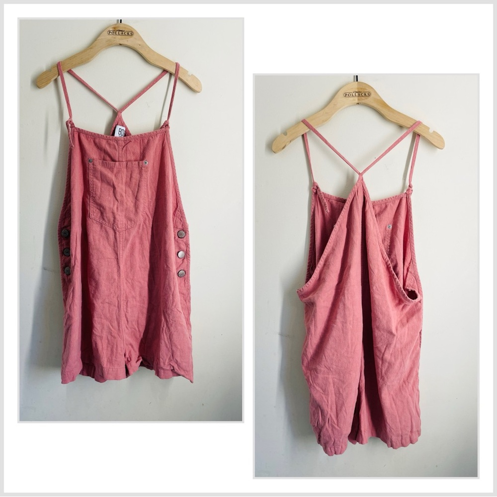 BDG Linen Blend Pink Romper Overalls size L